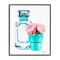 Stupell Industries Teal Perfume Bottle and Peonies Framed Giclee Art